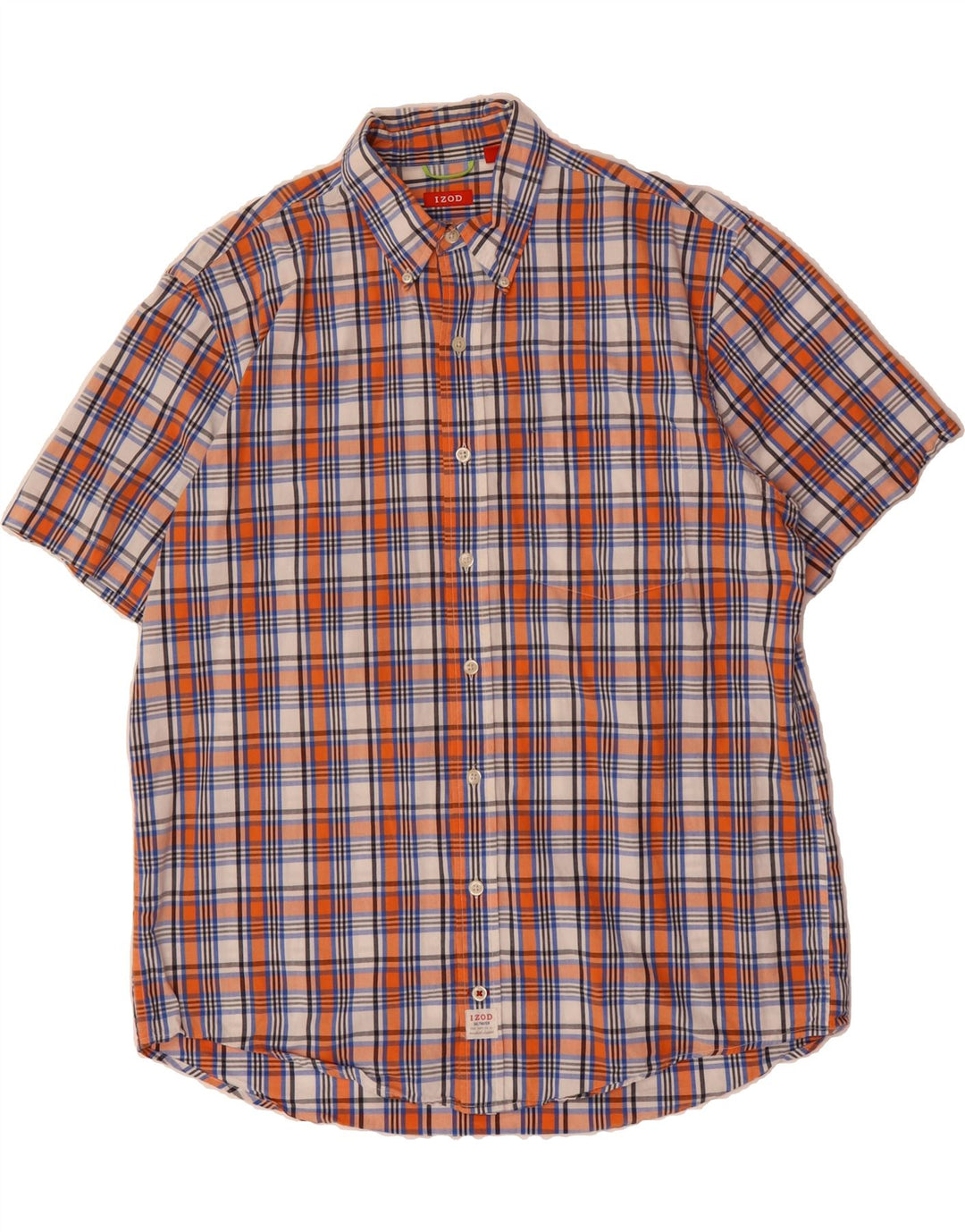 IZOD Mens Short Sleeve Shirt Large Multicoloured Check Cotton Vintage Izod and Second-Hand Izod from Messina Hembry 