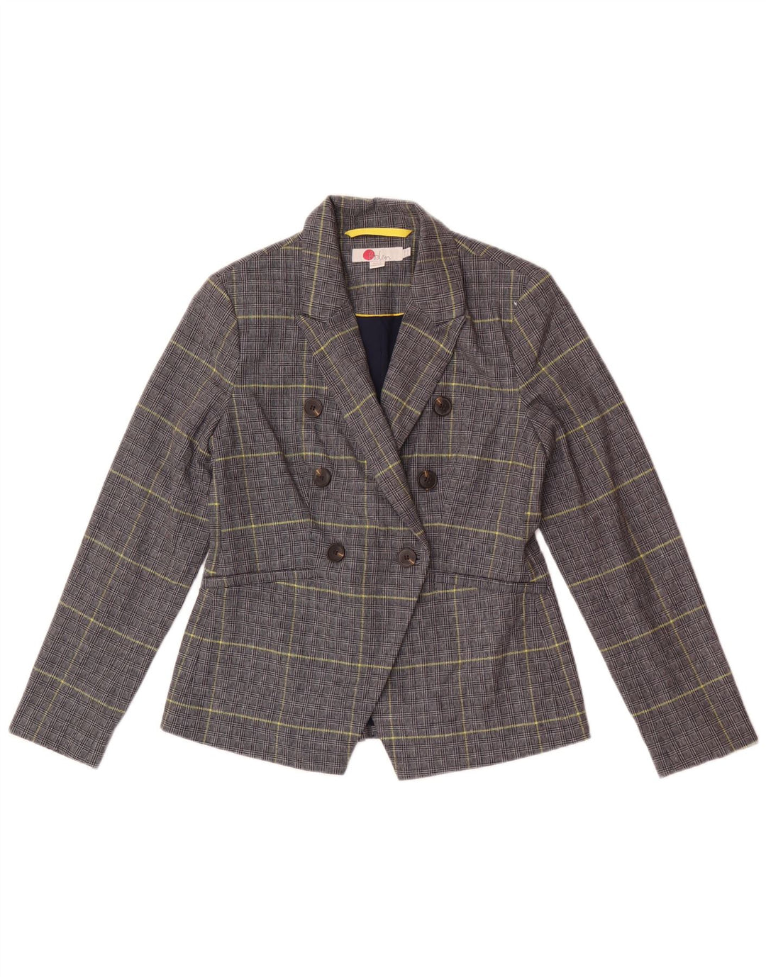 Boden Womens Petite Blazer Jacke UK 10 Small Marineblauer Hahnentrittmuster