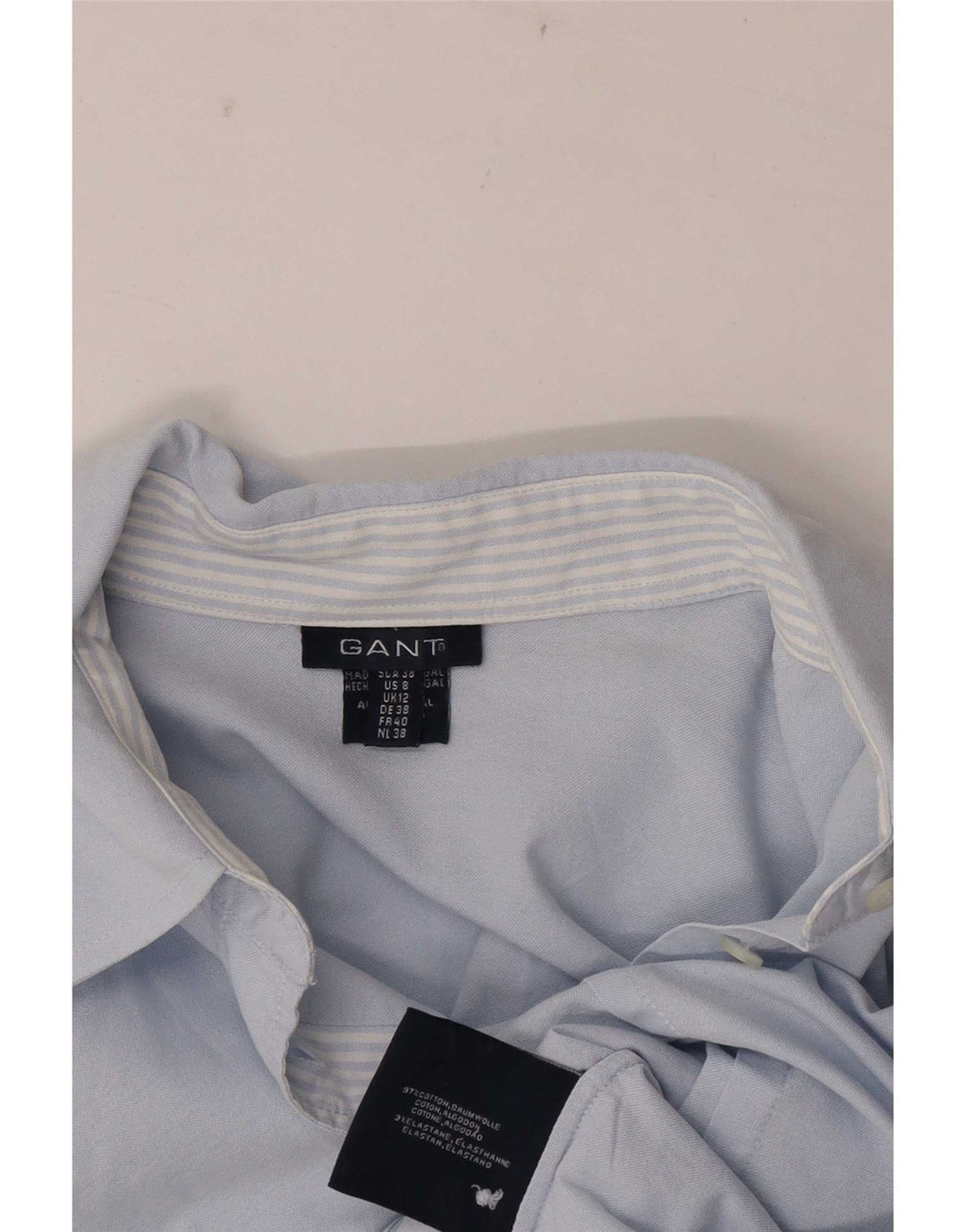Gant Womens Shirt UK 12 Medium Blue Cotton