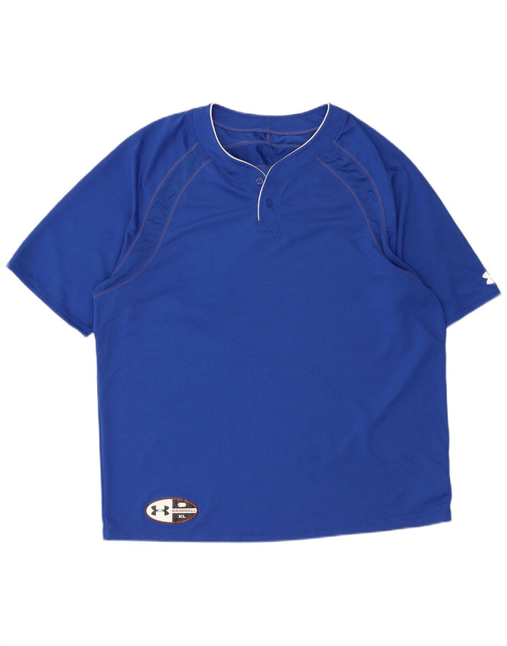 UNDER ARMOUR Herre Baseball T-Shirt Top XL Blå Polyester
