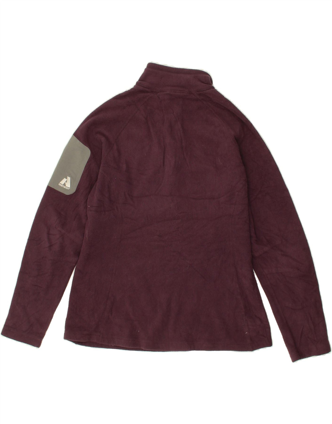 EDDIE BAUER Womens Zip Neck Fleece Jumper UK 14 Large Maroon Polyester Vintage Eddie Bauer and Second-Hand Eddie Bauer from Messina Hembry 