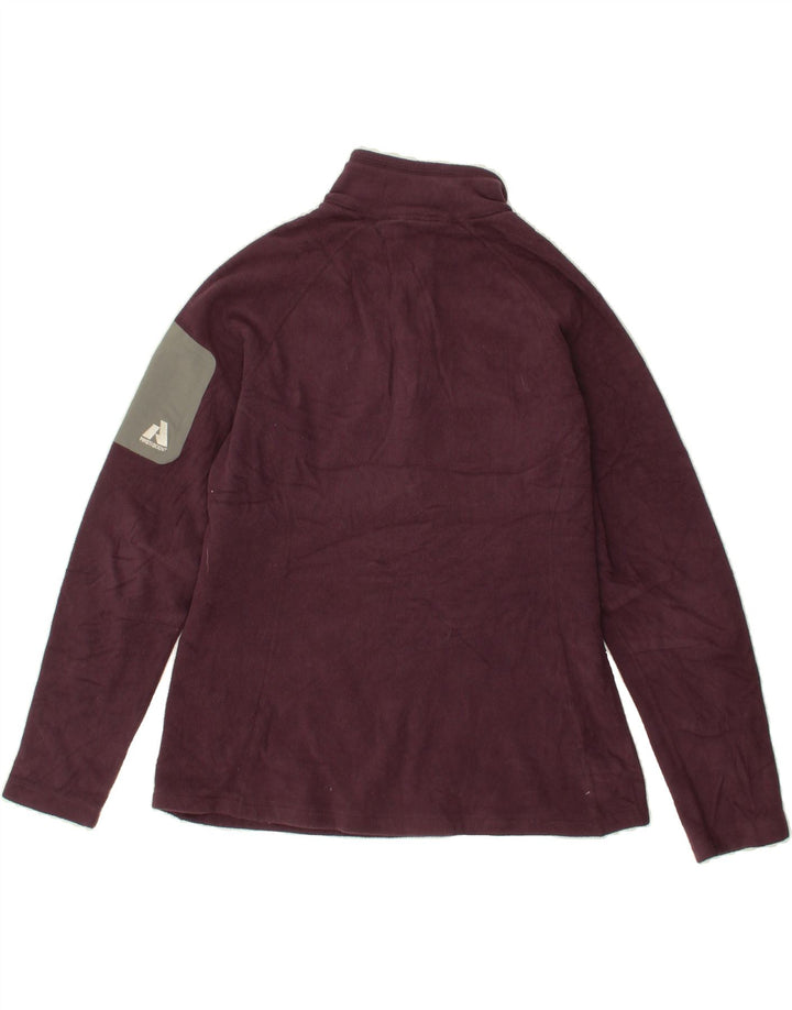 EDDIE BAUER Womens Zip Neck Fleece Jumper UK 14 Large Maroon Polyester Vintage Eddie Bauer and Second-Hand Eddie Bauer from Messina Hembry 