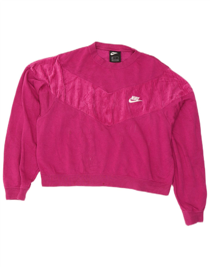 Nike Dame Oversized Sweatshirt Jumper UK 14 Medium Pink