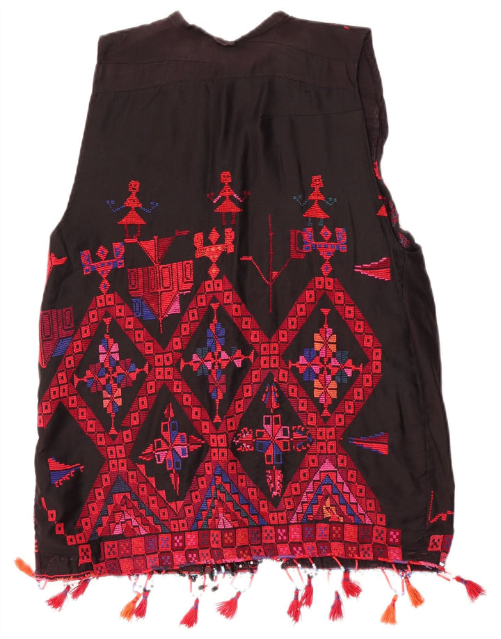Vintage Womens Waistcoat UK 14 Medium Multicoloured Geometric Aztec