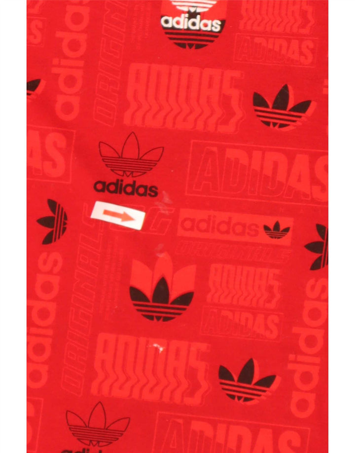T-shirt grafica regolare da uomo Adidas Top in poliestere rosso medio