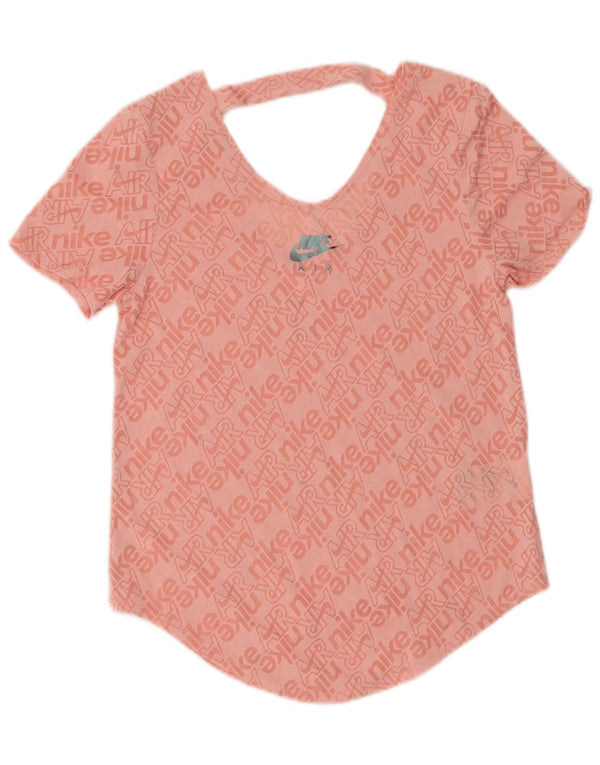 Nike Womens Graphic T-Shirt Top UK 6 XS Pink Cotton