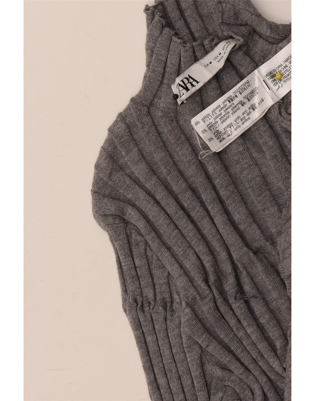 Zara Womens Turtle Neck Jumper Sweater UK 12 Medium Grey Polyester