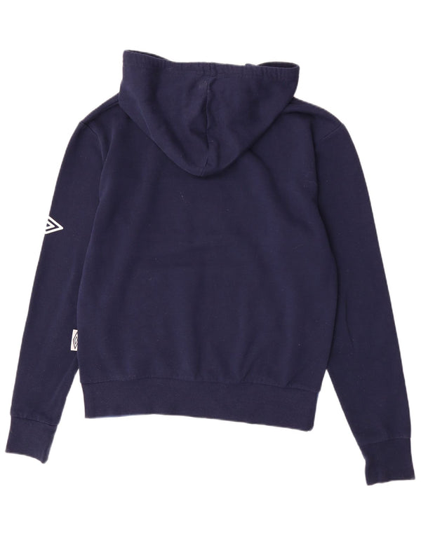 Umbro Mens Graphic Hoodie Jumper Medium Navy Blue Colourblock Cotton