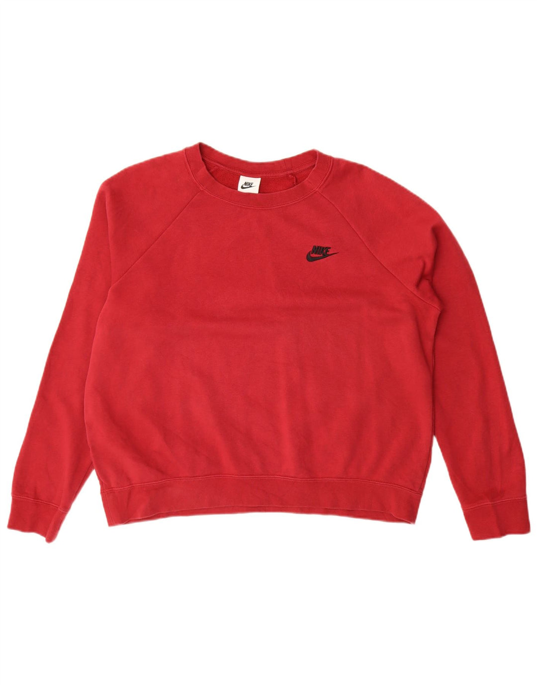 Nike Womens Oversized Sweatshirt Jumper UK 16 Large Red Cotton