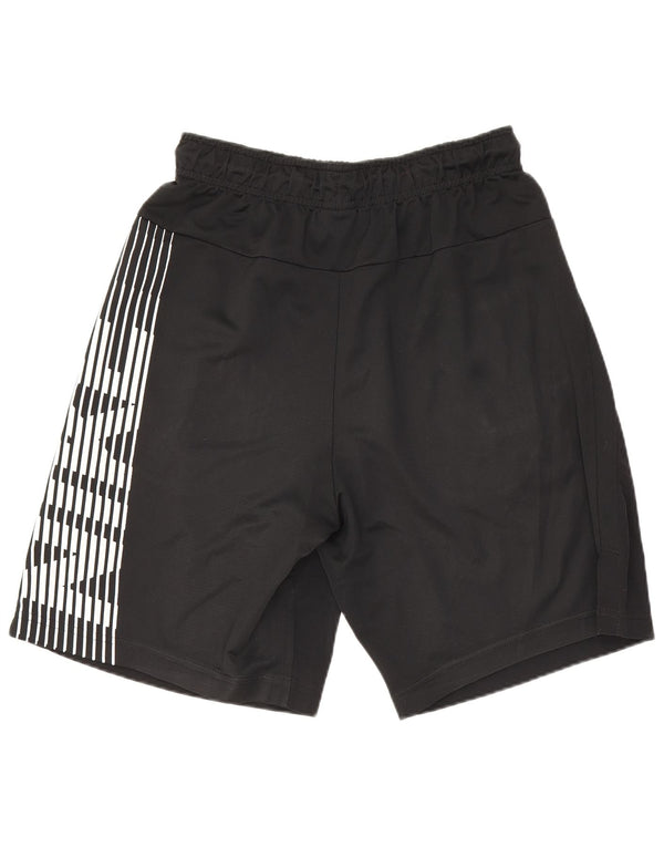Męskie spodenki sportowe Nike Dri Fit z grafiką, małe, czarne, poliestrowe prążki