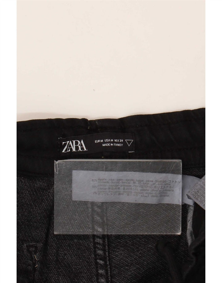 Zara Mens Tracksuit Trousers Joggers Medium Black Cotton