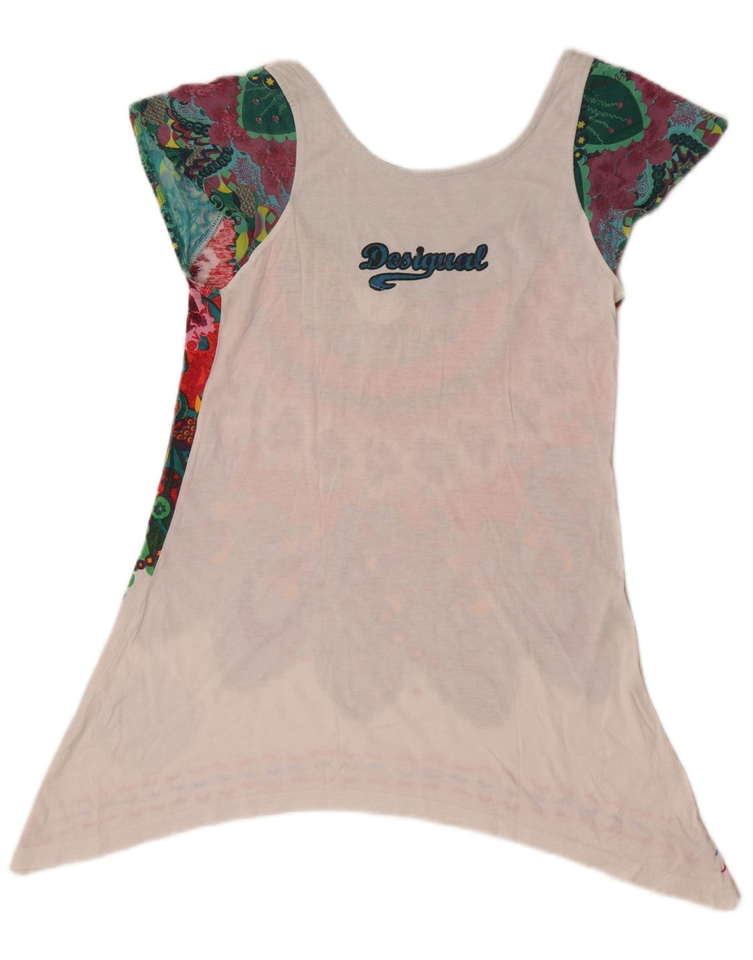 Desigual Donna Tunica Asimmetrica Top UK 12 Medium Multicolor