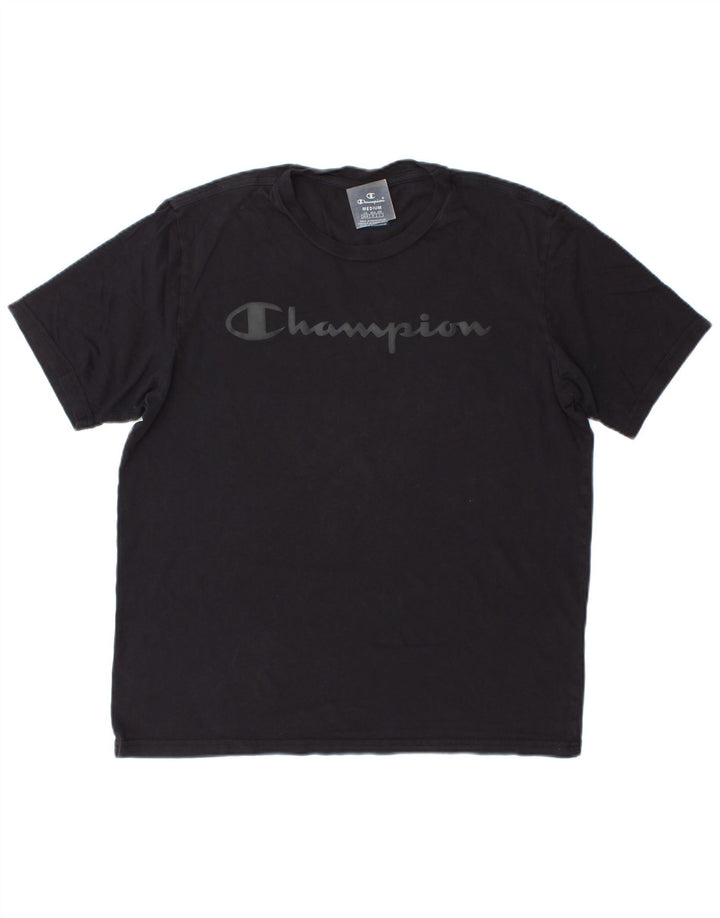 Champion Mens Graphic T-Shirt Top Medium Navy Blue