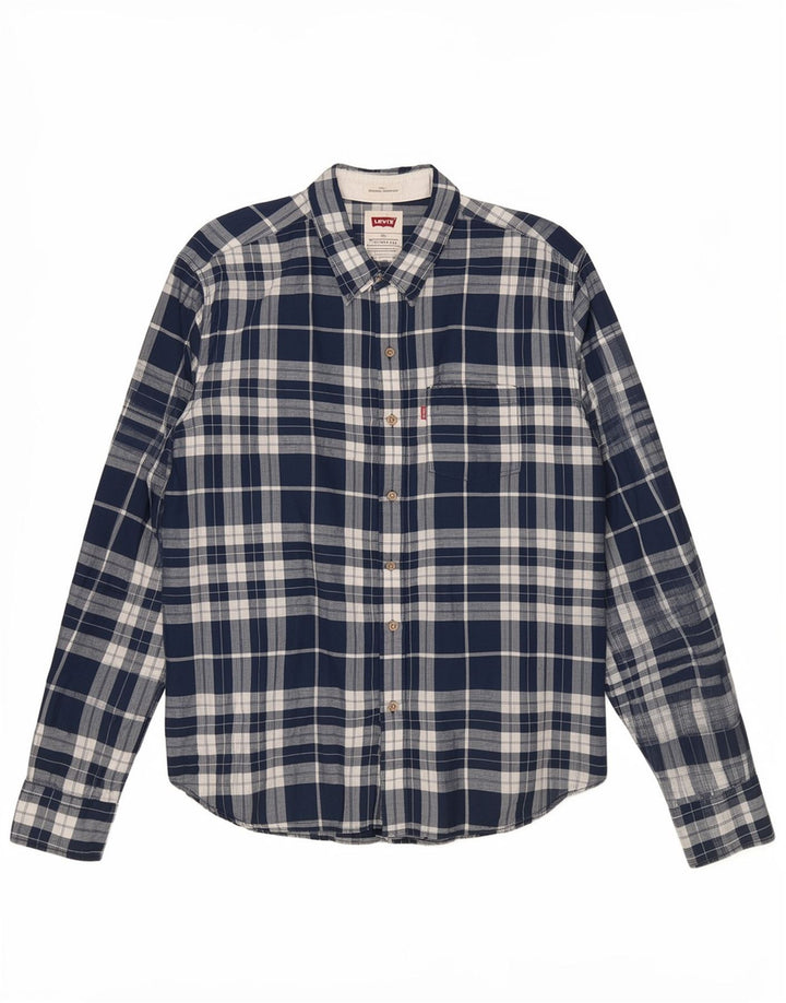 Camicia da uomo Levi's 2XL Lino a quadri blu