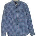 JACK & JONES Mens Graphic Shirt Medium Blue Check Cotton Vintage Jack & Jones and Second-Hand Jack & Jones from Messina Hembry 