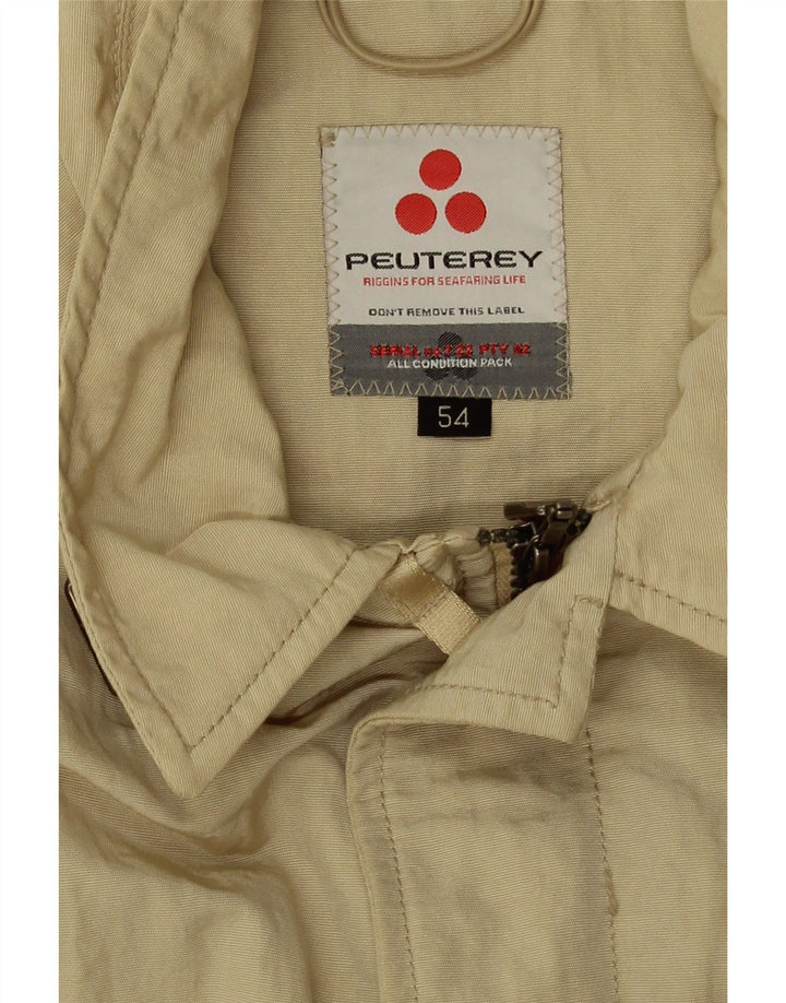 PEUTEREY Womens Crop Bomber Jacket IT 54 3XL Beige Polyamid