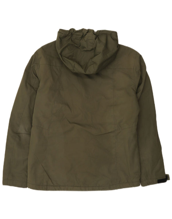 Jack & Jones Chaqueta cortavientos con capucha para hombre UK 40 Large Khaki Colourblock