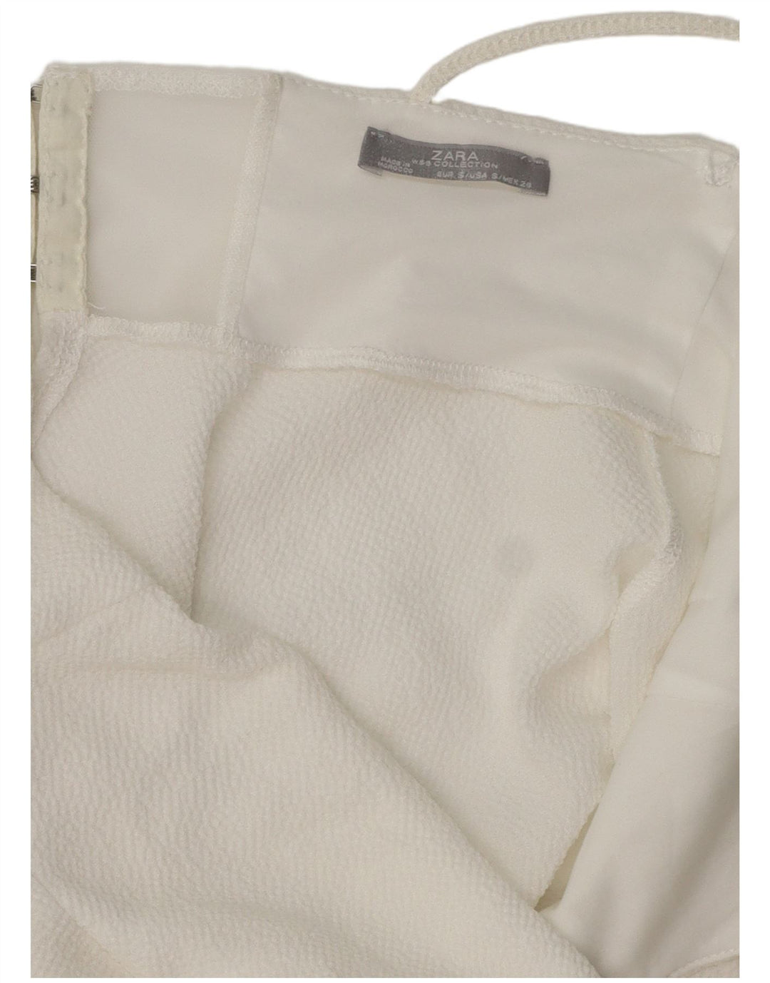 Zara Γυναικείο Asymmetric Cami Top UK 8 Small White