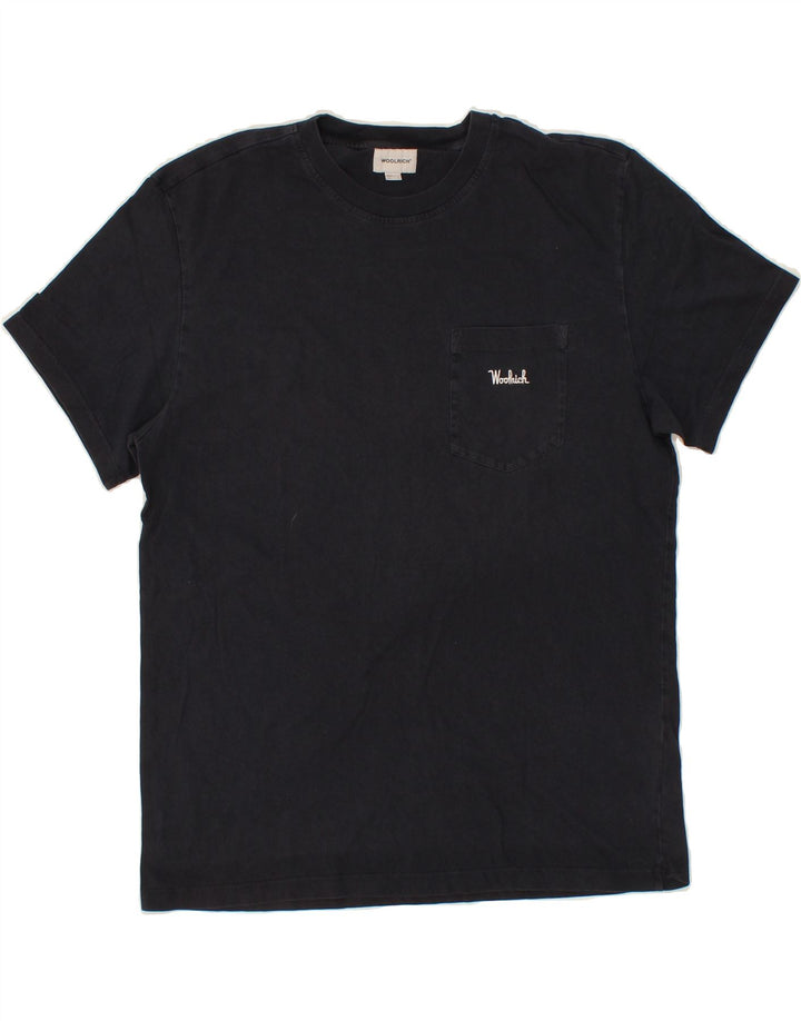 WOOLRICH Womens T-Shirt Top UK 16 Large Navy Blue Vintage Woolrich and Second-Hand Woolrich from Messina Hembry 
