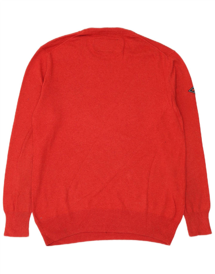 Maglione maglione girocollo da uomo Superdry grande cotone rosso