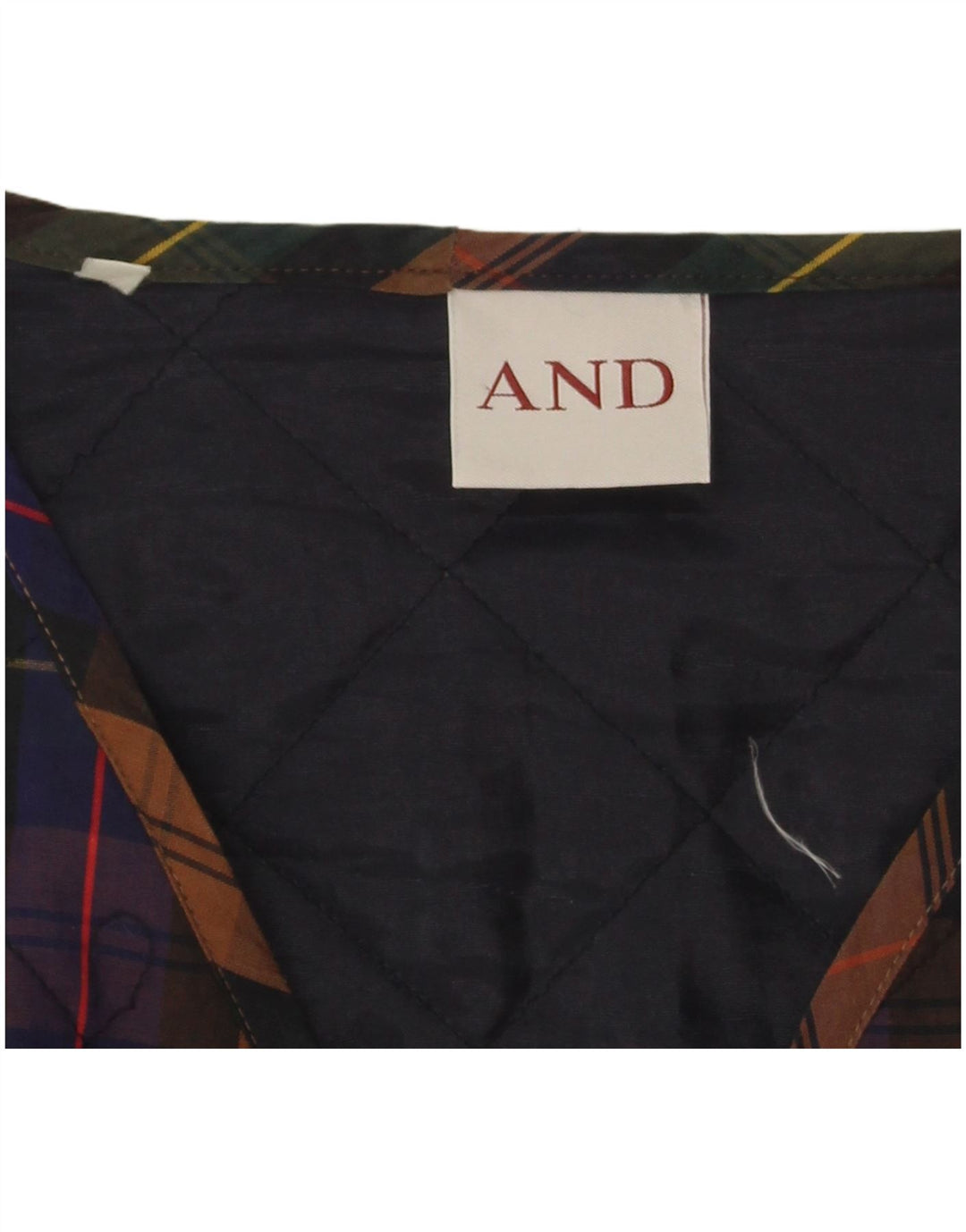 And Womens Quilted Gilet UK 14 Large Multicoloured Check