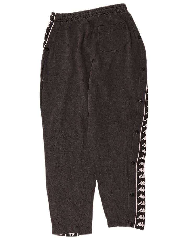Kappa Mens Graphic Tracksuit Trousers Medium Grey Colourblock Cotton
