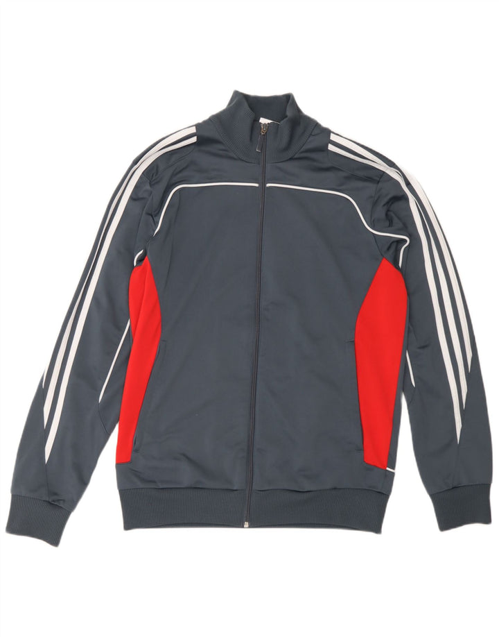 ADIDAS Mens Tracksuit Top Jacket UK 36/38 Small Grey Colourblock Polyester