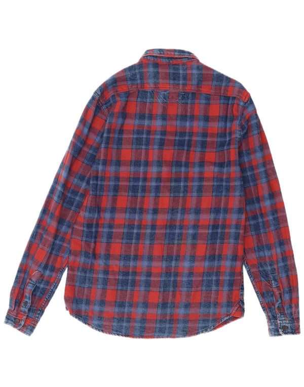 Zara Mens Slim Fit Flannel Shirt Medium Red Check