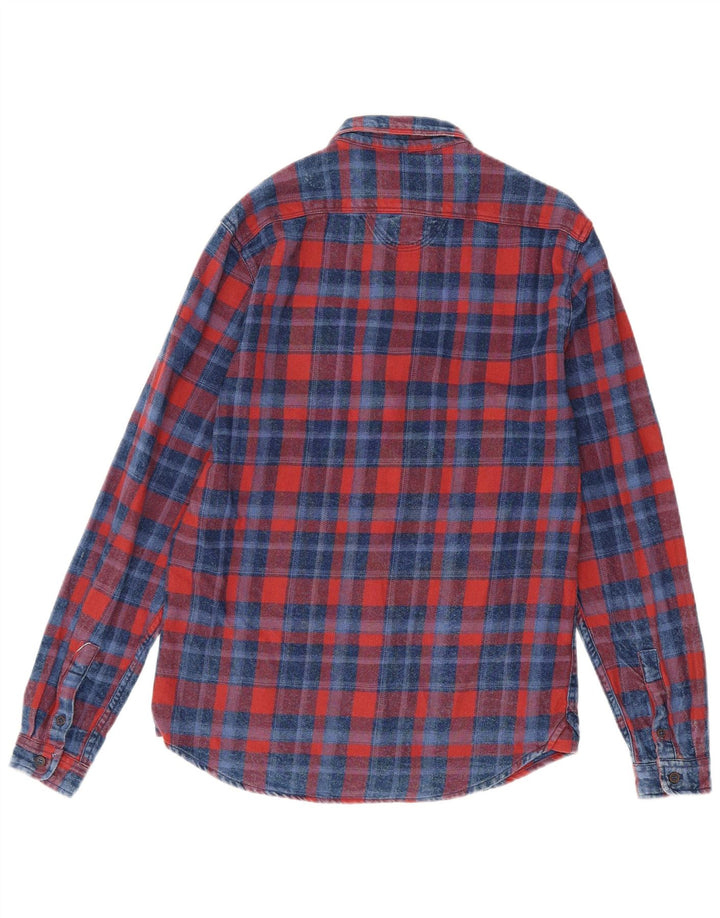 Zara Mens Slim Fit Flannel Shirt Medium Red Check