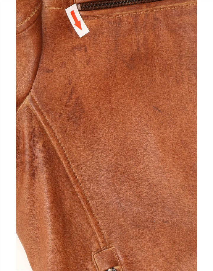 Trapper Chaqueta de cuero para hombre IT 56 3XL Cuero marrón