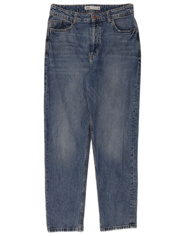 Zara Womens High Waist Tapered Jeans EU 40 Medium W30 L28 Blue