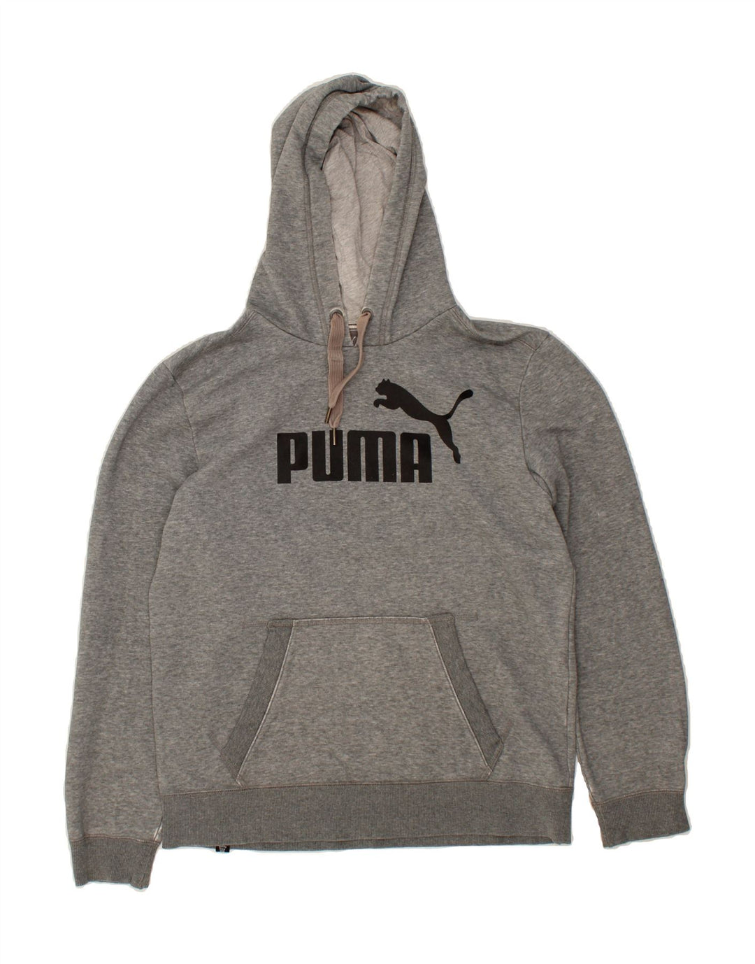 PUMA Mens Graphic Hoodie Jumper Medium Grey Cotton Vintage Puma and Second-Hand Puma from Messina Hembry 