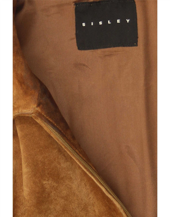 Sisley Mens Suede Bomber Jacket UK 36 Small Brown