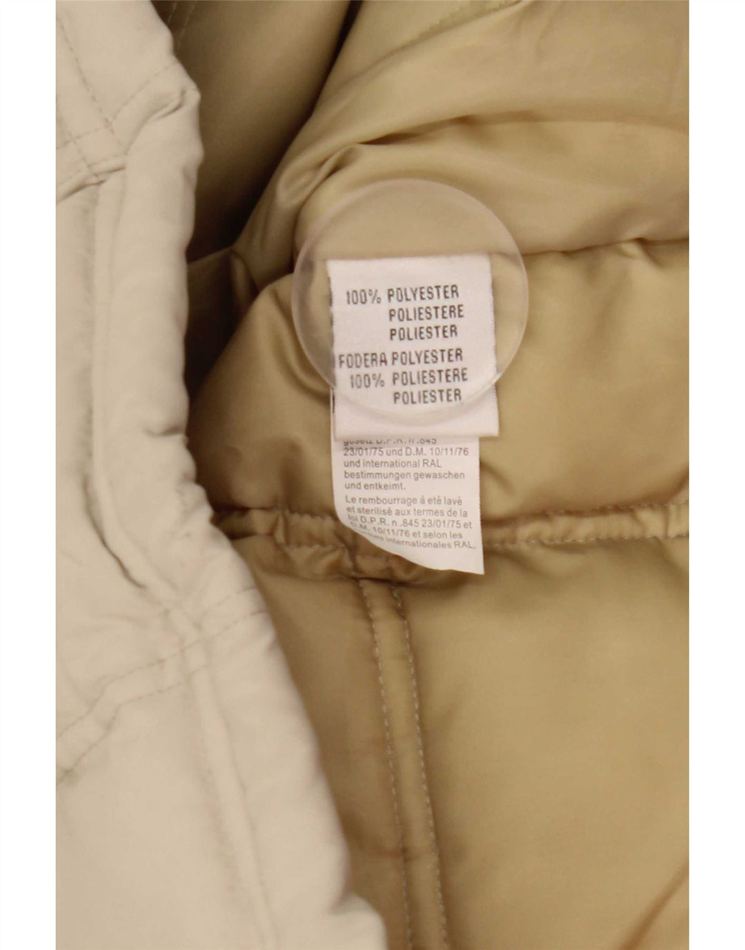 Wampum Mens Padded Jacket UK 44 2XL Beige Polyester