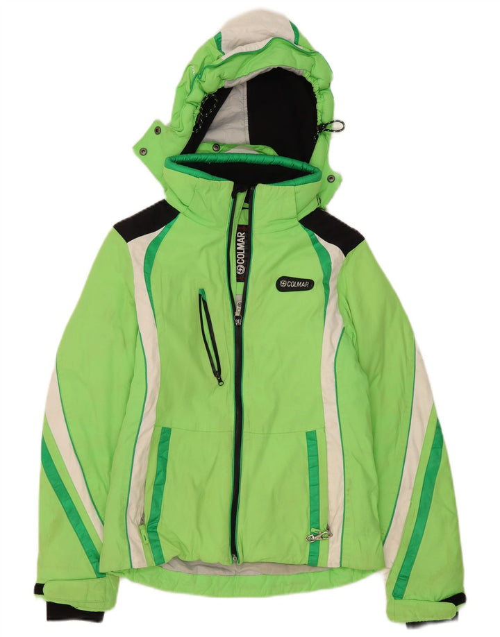 Colmar Womens Hooded Oversized Ski Jacket IT 40 XS Green Colourblock