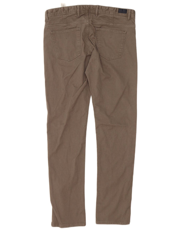 Massimo Dutti Mens Slim Fit Casual Trousers EU 42 Large W32 L32 Grey Cotton