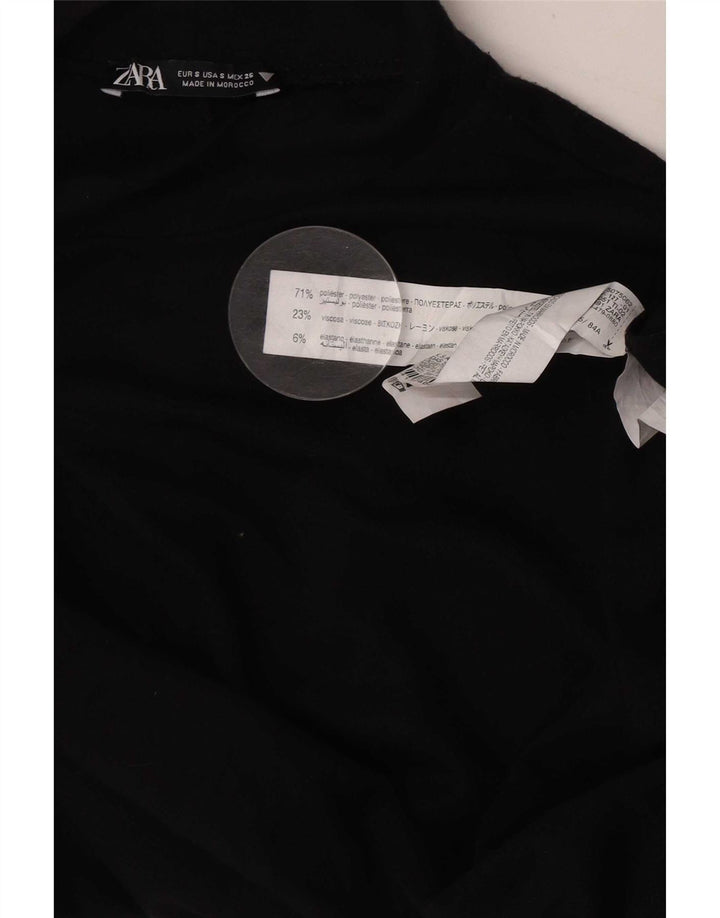 Zara Dame Langærmet Skede Kjole UK 8 Small Black Polyester