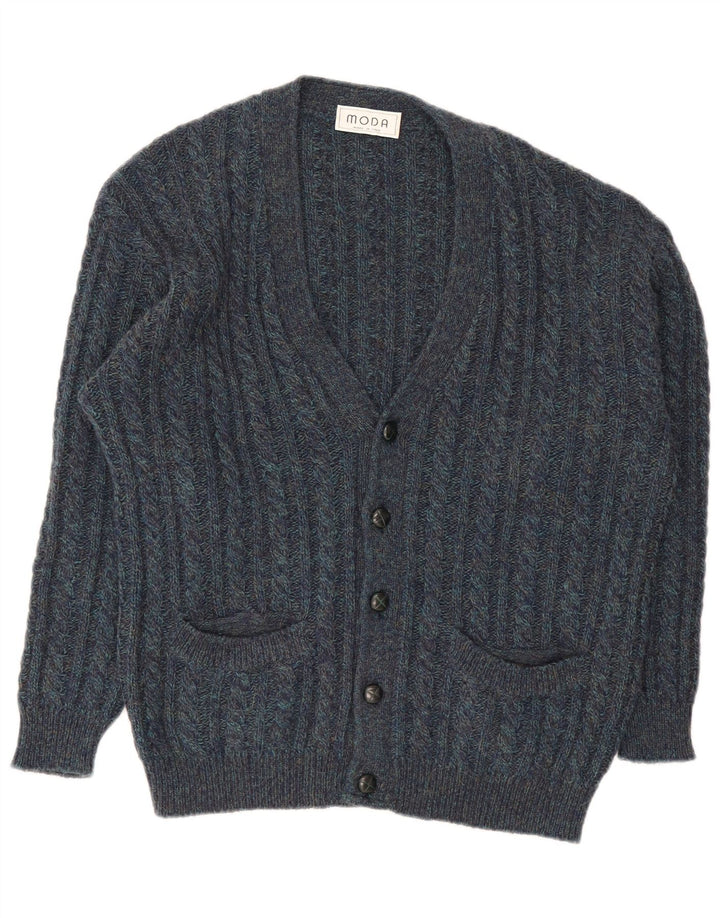 Vintage Mens Cardigan Sweater Large Navy Blue
