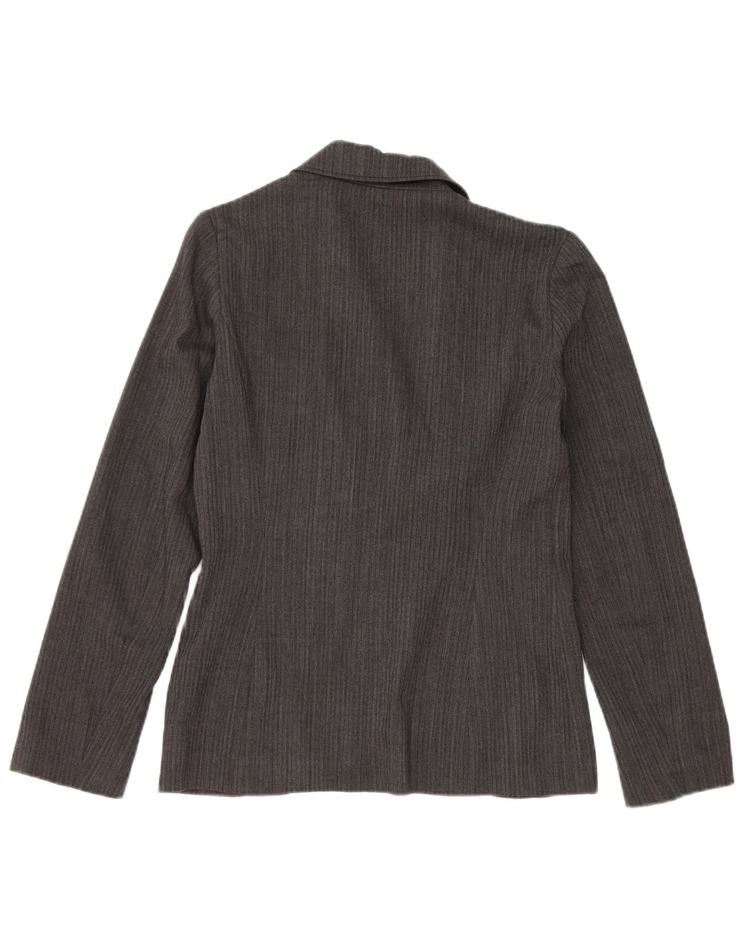 Vintage Damen 2-Knopf-Blazerjacke IT 42 Mittelgraue Wolle