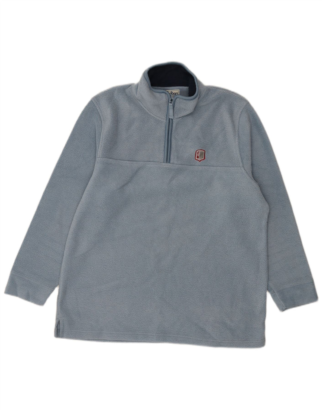 ASICS Mens Zip Neck Fleece Jumper Large Blue Polyester
