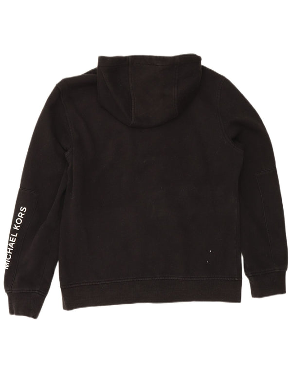 Michael Kors Mens Graphic Zip Hoodie Sweater Medium Black Cotton