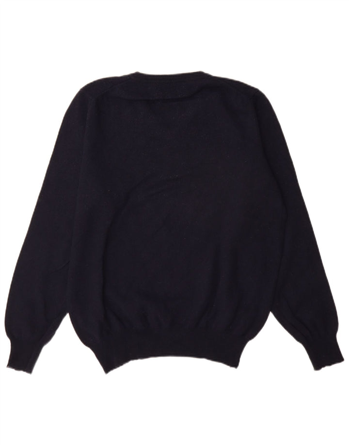 Maglione da uomo con scollo a V Fred Perry, grande, in lana blu navy