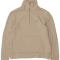 Felpa Zara da uomo con collo con zip, maglione, cotone beige medio
