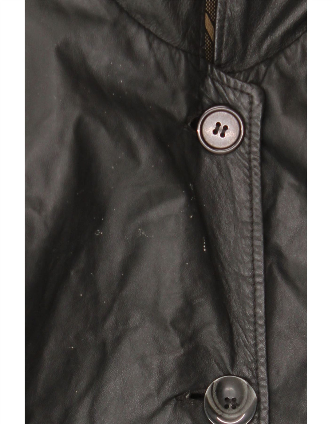 Vintage Womens Hooded Leather Coat IT 44 Medium Black Leather