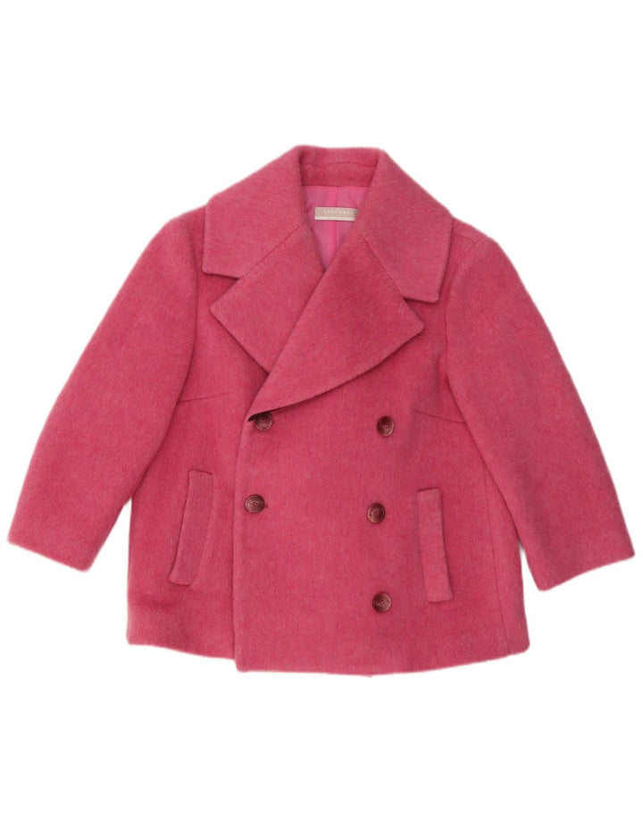 Stefanel Womens Short 3/4 Sleeve Pea Coat US 8 Medium Pink Wool