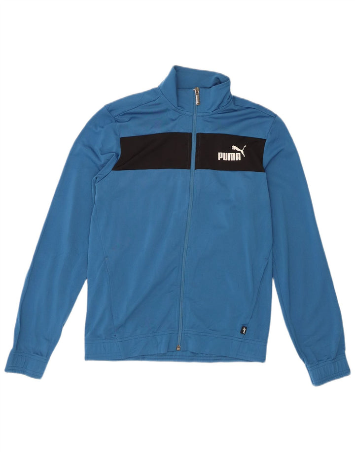 Puma Boys Tracksuit Top Jacket 13-14 Years  Blue Colourblock Polyester