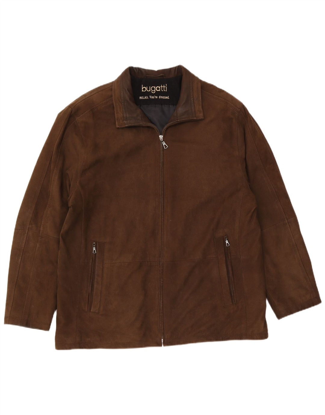 Giacca in pelle da uomo Bugatti UK 38 Pelle marrone medio