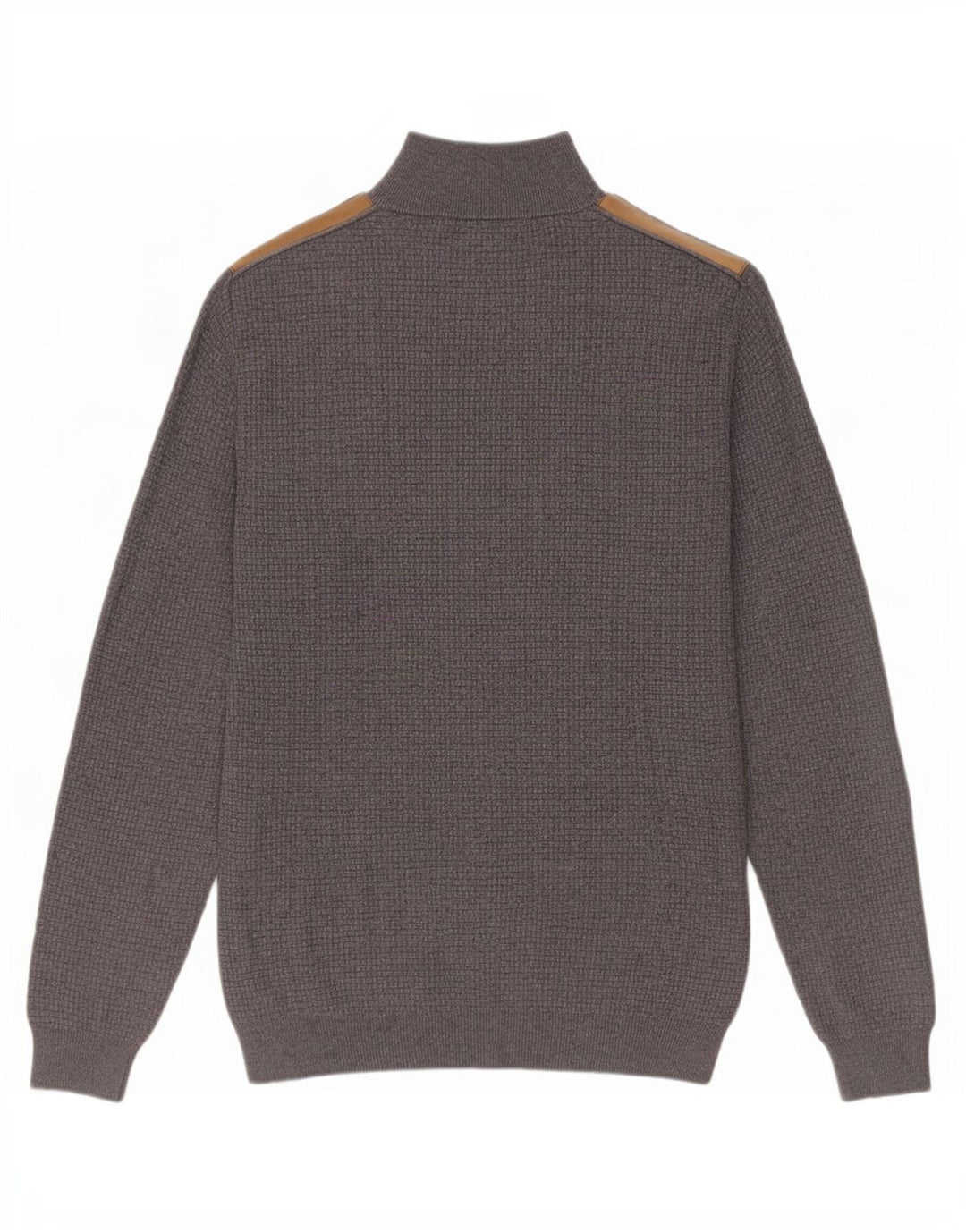 Massimo Dutti Maglione da uomo con zip e collo in cotone grigio medio