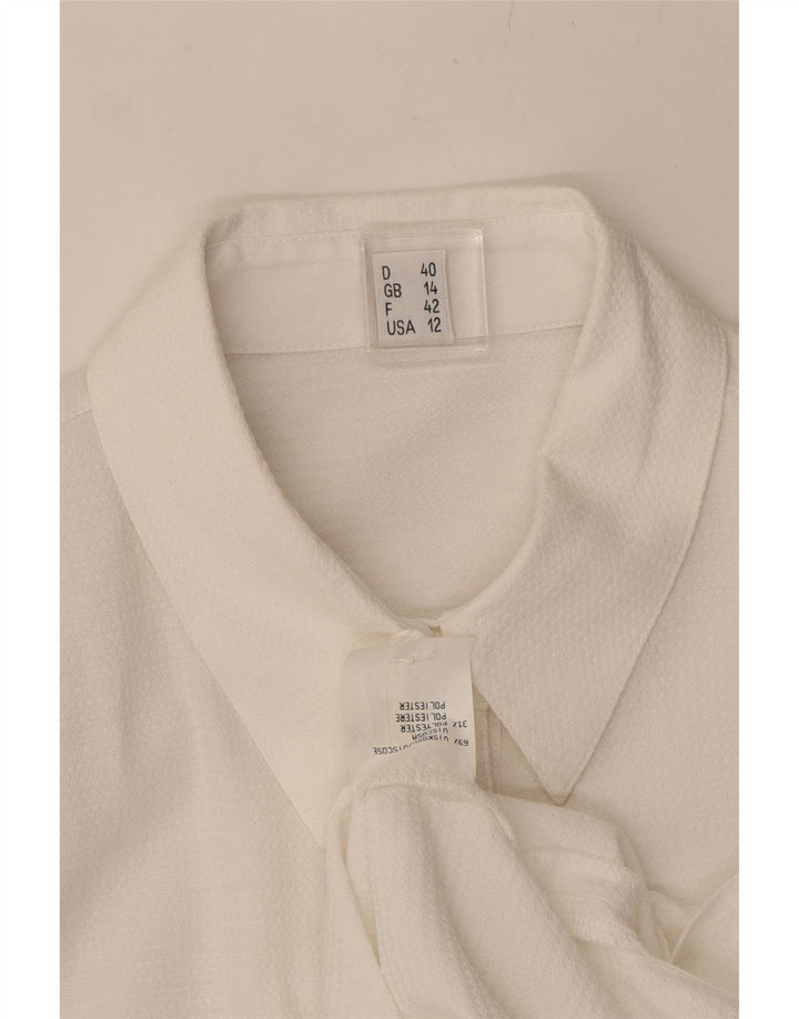 TRU Womens Shirt UK 14 Large White Viscose Vintage Tru and Second-Hand Tru from Messina Hembry 