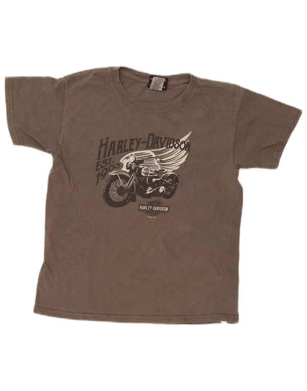 Harley Davidson női grafikus póló felső UK 10 kis szürke pamut